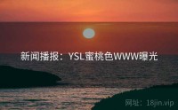 新闻播报：YSL蜜桃色WWW曝光