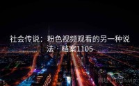 社会传说：粉色视频观看的另一种说法 · 档案1105